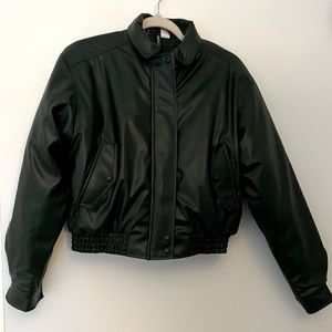 Cropped Vegan Leather Puffer